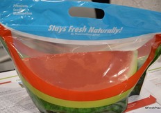 Readyripe watermelon bag that extends the shelf-life of watermelon.