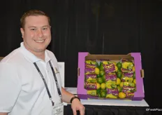 Matt Wentzel with Earth Source proudly shows the company's lemon-lime combo pack.