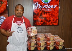 Chef Roger Mooking is a familiar face at the Sunset Mastronardi booth. He is promoting the Minzano 15- minute pasta kit.