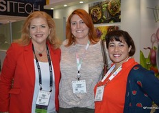 Kim Flores with Seald Sweet International and Stephanie Barlow & Juliemar Rosado with the National Watermelon Promotion Board are walking the floor.