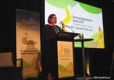 Master of Ceremony, Paula Doran introducing guest speakers