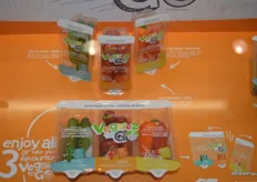 Children's vegetable product where kids can enjoy different vegetable varieties in 1 convenient package. The packaging contains a new EZsnap top seal. Comes in 3 varieties.