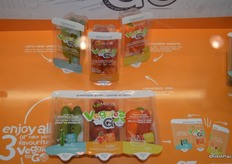 Children's vegetable product where kids can enjoy different vegetable varieties in 1 convenient package. The packaging contains a new EZsnap top seal. Comes in 3 varieties.