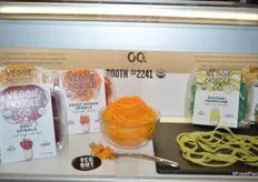 Organic spiralized vegetables from The Veggie Noodle Co.™. They are available in Zucchini, Sweet Potato, Butternut and Beet. This product won an award in the category Best New Vegetable Product