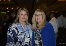 Walking the trade show are Karen Hearn and Cindy Plummer with the California Table Grape Commission.