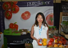 Sarah Pau with Pure Flavor shows a tri-color package of organic bell peppers.