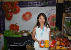 Sarah Pau with Pure Flavor shows a tri-color package of organic bell peppers.