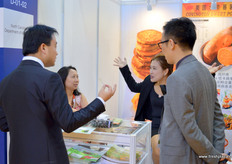 Discussions at the stand of the North Carolina Department of Agriculture.