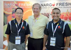 Nargo Fresh and Honey Bear are together in a stand. From left to right, Richard Lee, Nargo Fresh, Randy of Honey Bear and Ntin Rajkumar, Nargo Fresh. Nargo Fresh exports to China, the Middle East and India.