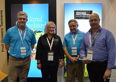 Cherry growers Peter Woodhouse, Alison Jones and John Woodhouse with Phil Pyke from Tasmania Fruit Growers.