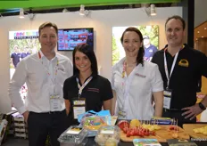 Gavin Wylie, Claire Fitchett, Bethany Hughes and Scott Montague on the Montague stand.