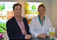 Melissa Cross, David Highham Global Exports Australia at the tradefair for the first time as part of the Taste Australia. The company grows in Western Australia giving them a shorter time to the Asian markets.