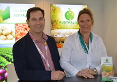 Melissa Cross, David Highham Global Exports Australia at the tradefair for the first time as part of the Taste Australia. The company grows in Western Australia giving them a shorter time to the Asian markets.