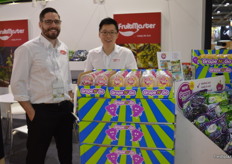 Christian and Reno at Australia's FruitMaster with a range of grapes including the Grape n' Go.