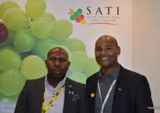 Tebogo Mokhere from the Department of Trade and Industry, South Africa who sponsored the new look South African pavilion at Asia Fruit Logistica with Clayton Swart from SATI.