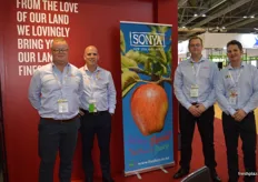 Greg Cross, Glen pool, Shane Newman and Bradley Bould promoting the Sonya apple at the Fresh Co stand.