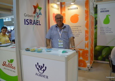Uzi Kouris at the Agriver Ag stand.
