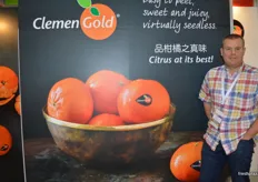 Nico van Steden from Core Fruit at the ClemenGold stand. ClemenGold have had a very positive year, especially in China.