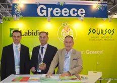 At the Greek stand: Nick Nafpliotis (Greek and Fresh); Kostas Lagos (Green Farm - Labidino) and Commercial Manager Diamantidis George (Soursos).