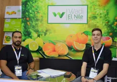 "Wadi El Nile Managing Director Mohamed El Abagy with Marketing Specialist Jan Syllwasschy; conceptualized the "I am Egyptian" slogan for their fruit and veggies."