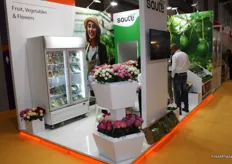 The only stand with fresh flowers on the exhibition