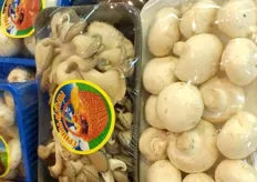 Oyster mushrooms come at a price of 309 ruble (4.50 euro) per punnet.