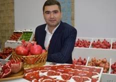 Pomegranate specialist, Mars FK LTD, Aleksander Treyakov supplies six varieties of this product. In two years time, this company want to supply juice concentrates and seed oil to the industry. They grow their product on 420 hectare in the Kurdamir region, in central Azerbaizjan, where the climate will well-suited for pomegranates.