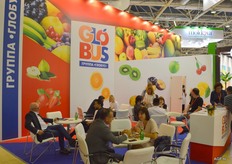 The busy Globus, from Russia’s, stand.