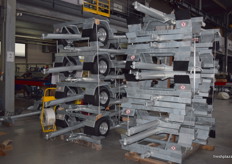 Harvesting trailers ready to be sent out.