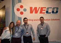 At the WECO stand, Annabell De Aguiar, Maciej Chmielewski from Milbor, Piotr Kulicki and Eric Horner.