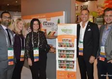Mucci Farms promotes the Veggies to Go snack. Smiling for the picture are Ajit Saxena, Jessica Fraumeni, Emily Murracas, Bert Mucci and Nick Williamson. Congrats on winning the best packaging promo award.