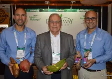 Jose Roggiero, Nelson Roggiero and Ricardo Roggiero with Freshway Produce proudly show yuca, coconut, plantain and malanga.