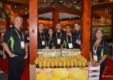 Proudly showing mangos are Gary Clevenger, Tom Hall, Lulu Valle, Alvaro Valerio, Pedro Dominguez, Luis Orrantia (Tropical Specialists) and Mary Velasquez with Freska Produce.