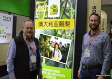 John Tyas and Andrew Serra of Avocados Australia. Australia is hopeful to receive market access to China in the near future.
