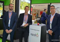 Apple and Pear Australia, license holder of Pink Lady, is well represented in Beijing. From left to right, Andrew Mandemaker, quality project manager, Phill Turnbull, Ceo, and Andrew Hooke, director of global development.