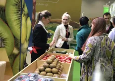Lots of interest at the Chilean pavilion. Chile is one of the largest fresh fruit exporters to China. It's cherry season, which is particularly popular, has recently started. Demand will peak before and during Chinese New Year, in February next year.