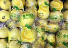 Chinese domestic lemons branded and marketed by Beijing importer Tai He Guo Ye.