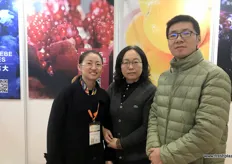 Jane Ping, Logistics Manager, Ling Niuxian, General Manager and He Weiguo of Fruitkii, a fruit sources, packer and distributor from Henan in Central China.