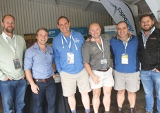 Douglas Hoets of Insect Science, Zylon McGaffin of DuRoi nursery, Danie Vaughan of SAMAC, Gerhard Duvernhage of HK Houers, Martin van Niekerk (Insect Science) and Scott McKenzie from Cederberg Tree Nursery in Citrusdal.
