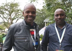 Gilbert Kimutai with Eric Kimutai of the Kenya Nut Company.