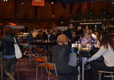 Visitors enjoying a break at the Chef demonstration area.