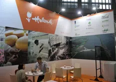 Dutch pavilion with the logos of the various Dutch companies attending.