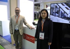 Leonardo Bigoni and Mandy Shang at the Sermac stand