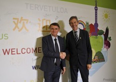 Macfrut President Renzo Piraccini and Vnu Exhibition Director Ton Otten