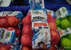 Pink Lady apples promoted in Superbowl packaging.