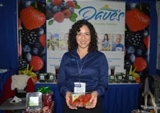 Leslie Simmons with Dave's Specialty Imports shows strawberries grown in Central Florida.