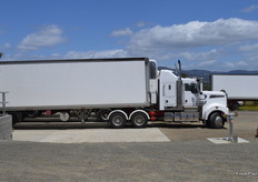 Cherries are transported by refrigerated truck.