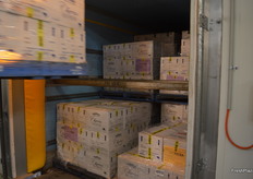 Boxes in the truck, they are stacked on bars to stop the boxes getting crushed in transit.