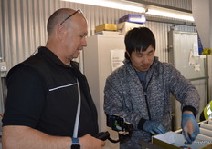 Phil chatting to one of the workers.