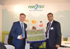 Bas Groeneweg from Perfotec and Siva Shankaran from Uflex They work together with the plastic of Uflex and technology of Perfotec